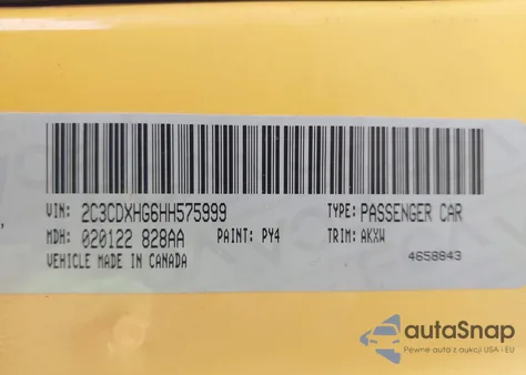 2017 Dodge Charger Sxt Rwd from USA, damaged, VIN 2C3CDXHG6HH575999